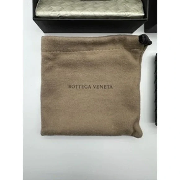 Bottega Veneta Intrecciato Bifold Wallet Mens Black Woven Leather - Picture 2 of 5